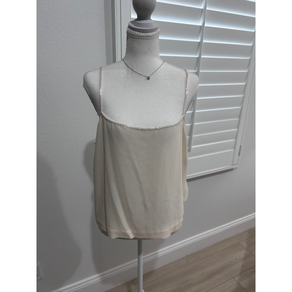Valerie Stevens Silk Cream Beaded Strapped Camosile XL